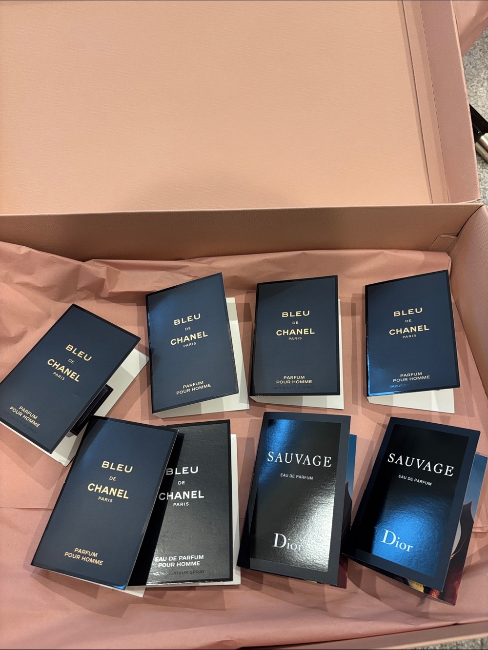 BLEU de CHANEL & Dior Sauvage Fragrance Lot - (total 8 samples )